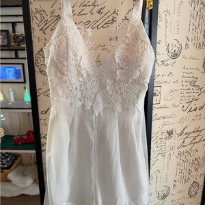 Fashion Nova White Lace Chemise short jumpsuit